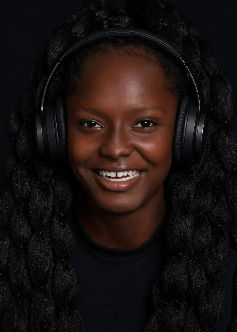 Portrait au casque audio